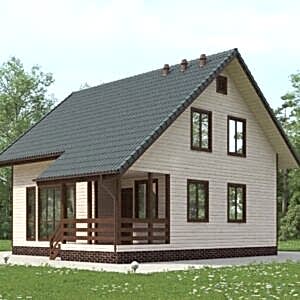 Каркасный дом 8x9 метра под ключ Каркасный дом 8x9 метра под ключ