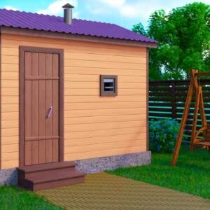 Каркасная баня (23-3) 2,3 на 3 метра под ключ Каркасная баня (23-3) 2,3 на 3 метра под ключ