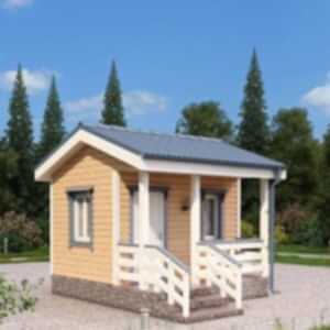 Каркасная баня (44-5) 4 на 4 метра с верандой и крыльцом под ключ Каркасная баня (44-5) 4 на 4 метра с верандой и крыльцом под ключ