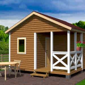 Каркасная баня (44-6) 4 на 4 метра с верандой под ключ Каркасная баня (44-6) 4 на 4 метра с верандой под ключ