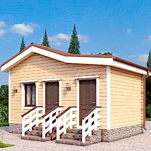 Каркасная баня (44-7) 4 на 4 метра с хозблоком под ключ Каркасная баня (44-7) 4 на 4 метра с хозблоком под ключ