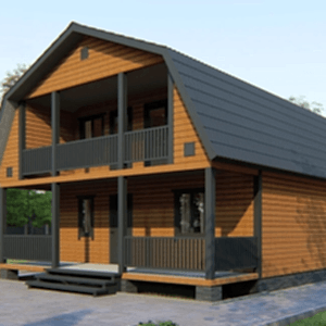 Готовый дом 8 на 10 в два этажа с террасой и балконом Готовый дом 8 на 10 в два этажа с террасой и балконом