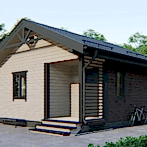 Недорогой каркасный дом с крыльцом 6 на 6 Недорогой каркасный дом с крыльцом 6 на 6