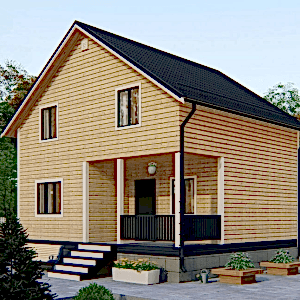 Дом на 100 кв.м. 7 на 8 в полтора этажа с террасой Дом на 100 кв.м. 7 на 8 в полтора этажа с террасой