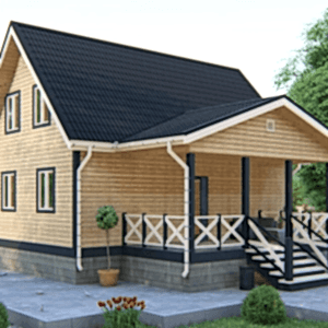 Дом с мансардой и террасой 9 на 9 Дом с мансардой и террасой 9 на 9