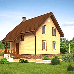 Каркасный дом 7 на 8 в два этажа с крыльцом Каркасный дом 7 на 8 в два этажа с крыльцом