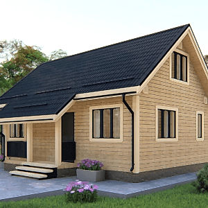 Каркасный дом 9 на 7 в два этажа с крыльцом Каркасный дом 9 на 7 в два этажа с крыльцом