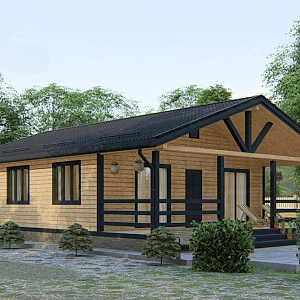 Современный одноэтажный дом с террасой 8,5 на 12 Современный одноэтажный дом с террасой 8,5 на 12