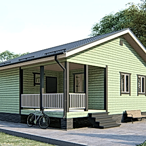 Каркасный дом 9 на 9 с террасой Каркасный дом 9 на 9 с террасой