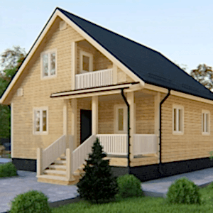 Дом с мансардой, террасой и балконом 8 на 8,5 Дом с мансардой, террасой и балконом 8 на 8,5