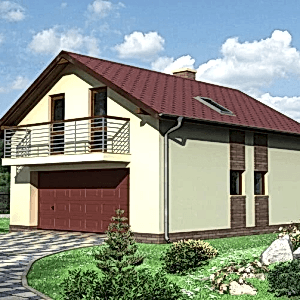 Полутораэтажный дом 9 на 7 с гаражом Полутораэтажный дом 9 на 7 с гаражом