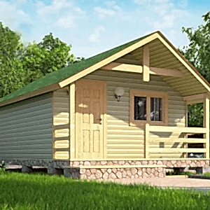 Дешевый дом 4 на 4 с крыльцом Дешевый дом 4 на 4 с крыльцом