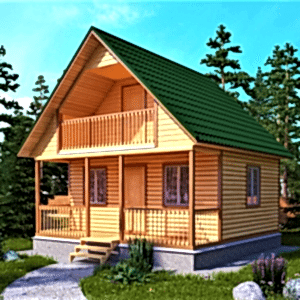 Дом с балконом 6 на 6 Дом с балконом 6 на 6