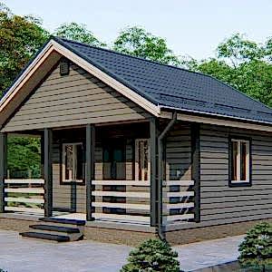 Каркасный дом 6х6 с террасой Каркасный дом 6х6 с террасой