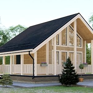 Каркасный дом 7 на 6 в полтора этажа с террасой Каркасный дом 7 на 6 в полтора этажа с террасой