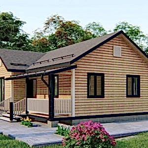 Каркасный дом 7,2 на 10 с террасой Каркасный дом 7,2 на 10 с террасой