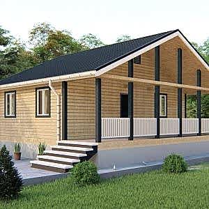 Проект дома с террасой 8 на 9 Проект дома с террасой 8 на 9